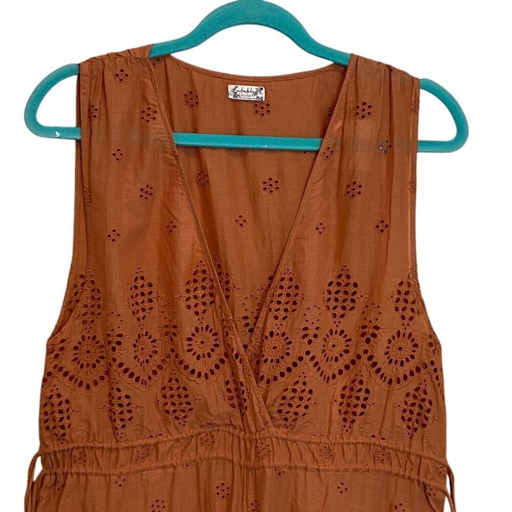 Intimately Free People Sun's Out Eyelet Semi Sheer Boho Jumpsuit Size S - Picture 5 of 11